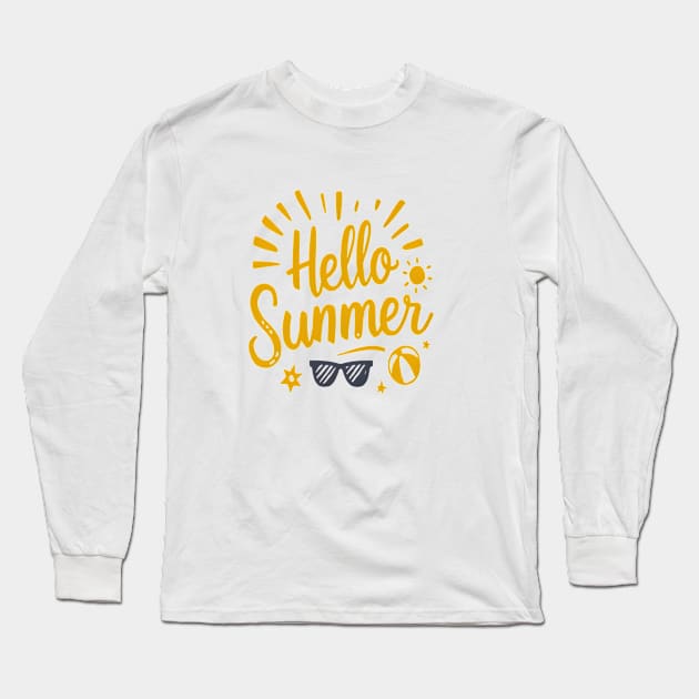 Hello summer Long Sleeve T-Shirt by Medkas 